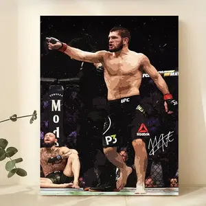 1 piece/set frameless canvas painting print poster,classic realistic fighting art,Boxing Mma Khabib Nurmagomedov,perfect gift for mixed martial arts fans,ideal gift for bedroom,living room,dormitory corridor,kitchen,mural,wall decoration,room decoration