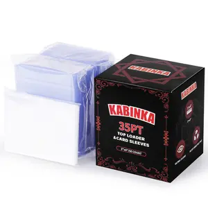 KABINKA 3"X4" Card Sleeves Top Loaders for Cards, Baseball Card Protectors Hard Plastic, Premium Toploaders for Cards, Card Holder for Sports Baseball Trading Football Game Cards (50 Top Loaders+100 card sleeves)