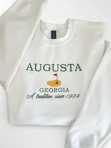 Embroidered Augusta Georgia Crewneck Sweatshirt The Masters Golf Outfit