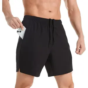 Men's 7" Athletic Running Shorts Lightweight Quick Dry Gym Workout Shorts with Zipper Pockets