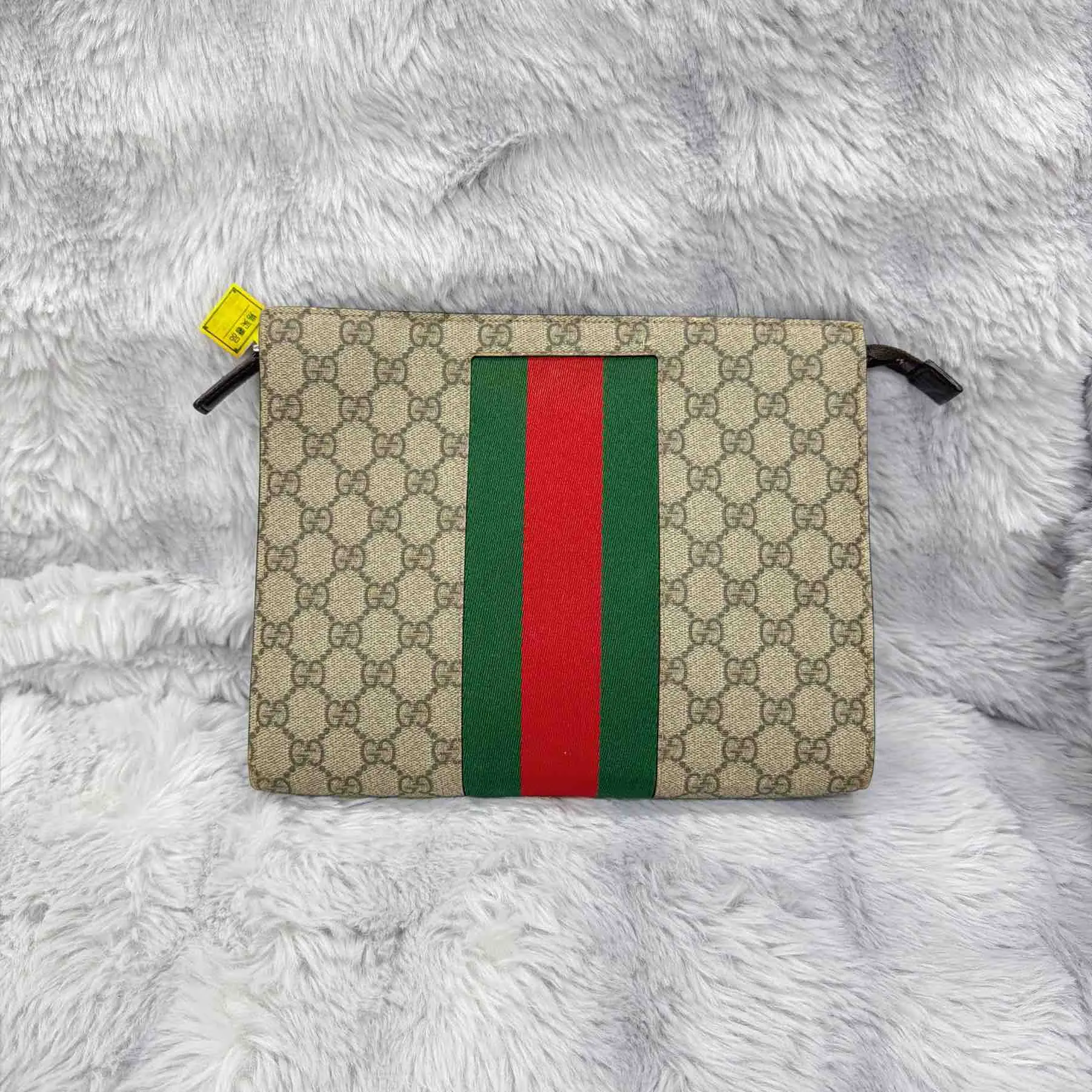 Pre-owned GUCCI canvas Clutches & Wristlets GG Supreme Web Pouch XiaoTang0150