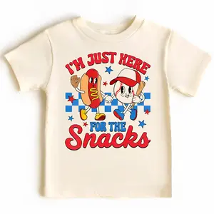 Youth And Adult I'm Just Here For The Snacks Baseball Shirt, baseball shirt, Sports Fan Shirt for youth, Baseball Season Natural T-Shirt, Cute Game Day Toddler Tee, Youth Clothing, birthday gift, summer outfit, outdoor apparel
