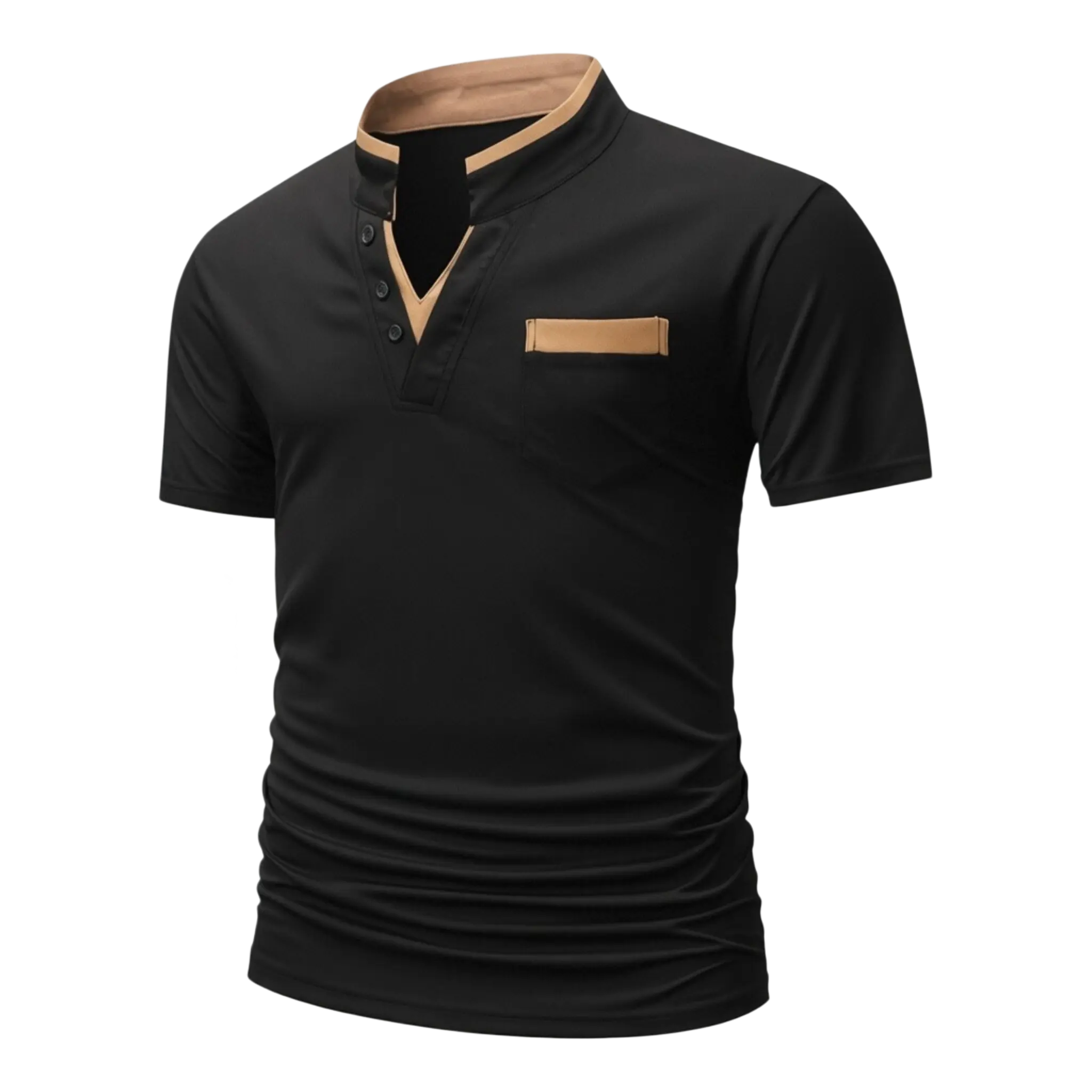 Men’s summer versatile color-block design, mock two-piece knit layering classic golf polo shirt, fashionable sports jacket, business casual party vacation travel men’s top, SpringStatements