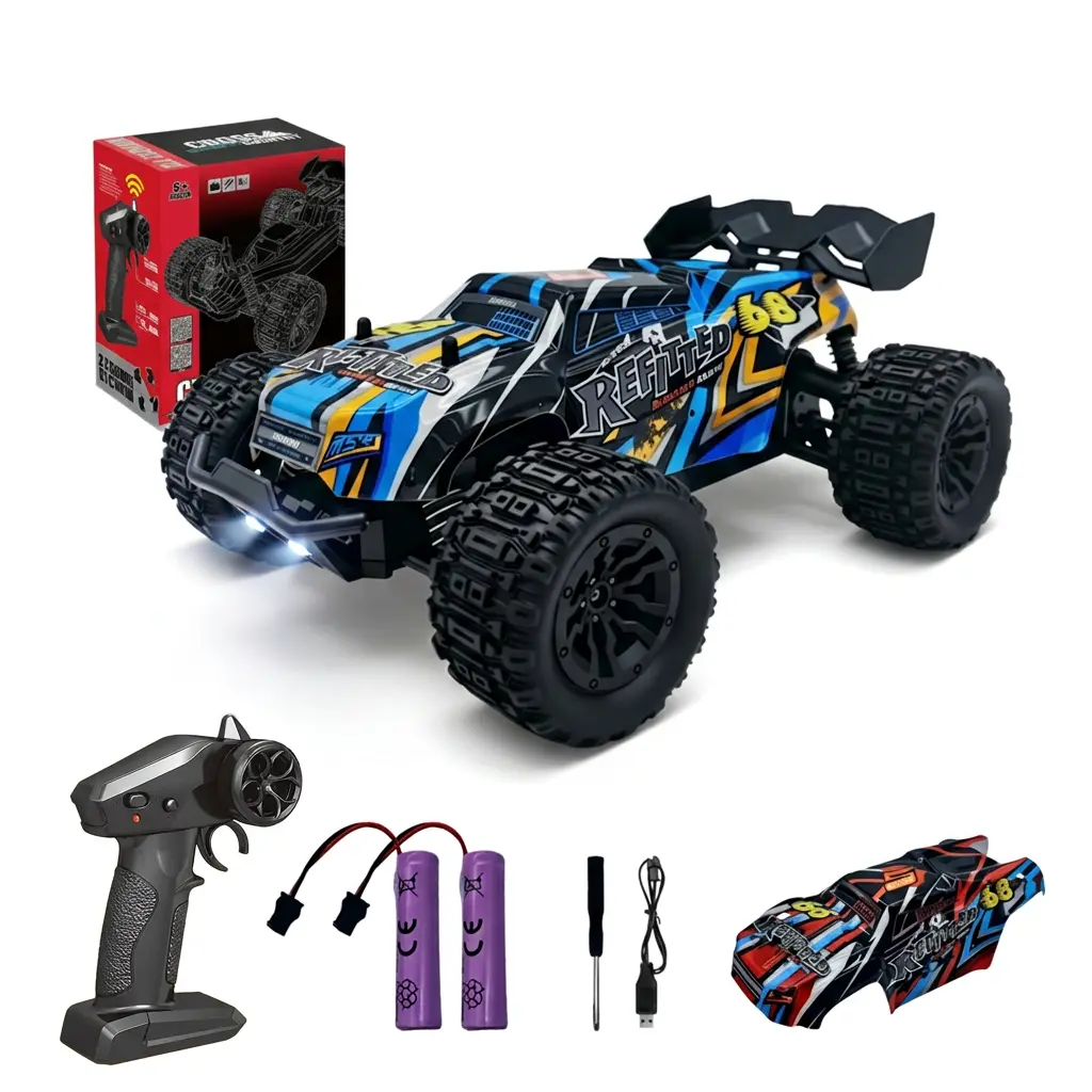 2.4GHz Dual-Drive All-Terrain RC Off-Road Car with Dual Car Shells, Anti-Slip Durable Toy Truck, Perfect Cool Gift for Boys Christmas Halloween Birthday