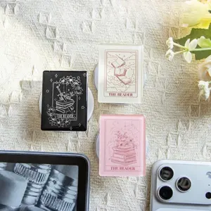 The Reader Magnetic Kindle Grip, Kindle Holder, Phone Grip, Kindle Accessories,Gift for her, Bookish Gifts Aesthetic Reader Kindle Popgrip Stand sticky Library Card mount accessories Flower-Shaped Multi-Functional Universal Car Adjustable