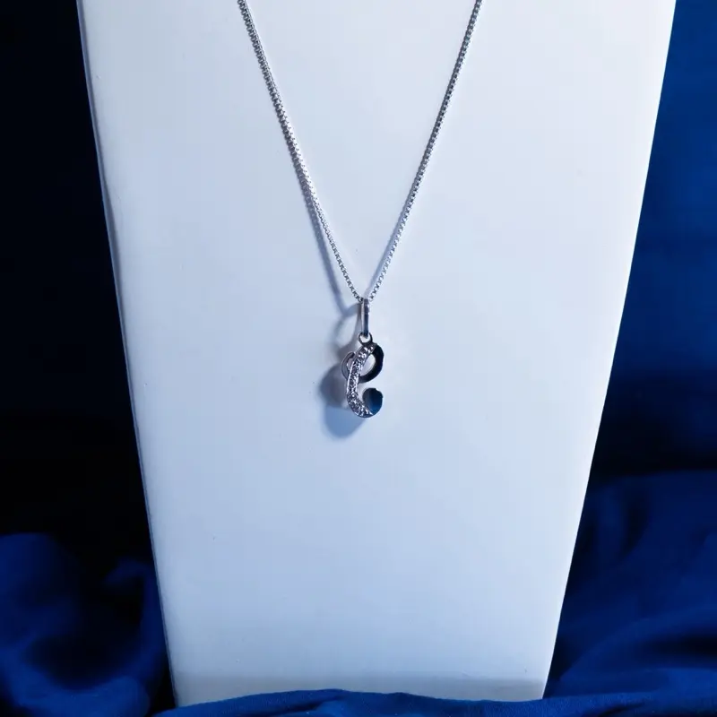 Elegant 925 Silver Letter 'C' Pendant Necklace Unisex