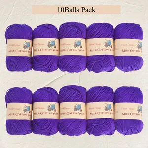 Think Things Purple Acrylic Yarn for Crocheting Bulk DIY Knitting Large 10 Balls Pack 17.6oz Weaving Knit Tool Crocheted for Beginners