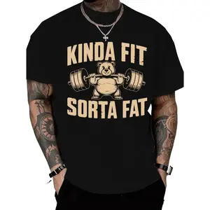 Funny Weightlifting Bear Gym Tee #GymHumor #FitnessVibes | Oversized Heavyweight Cotton Shirt graphic