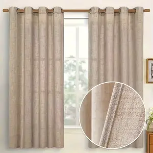 1pc Japanese Cotton Linen Curtain, Window Curtain, Simple Filter Light Curtains, Boho Style, Suitable for Bedroom Living Room Decoration