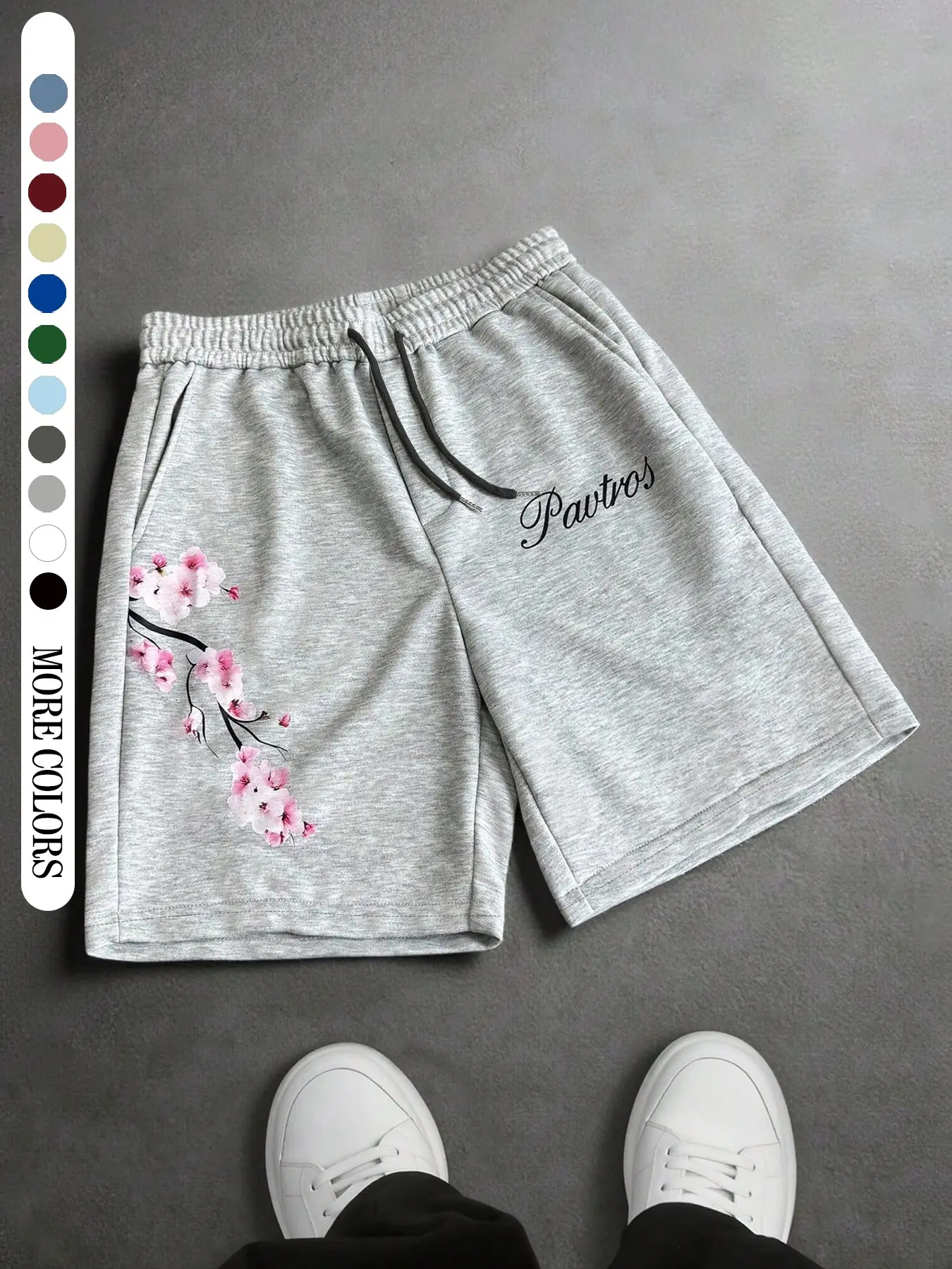 Unisex Outdoor Sports Shorts, Sakura Letter Design, Outdoor Vacation Picnic Party Streetwear, Comfortable Retro Style, All Seasons, Athletic Shorts, Sporty Shorts