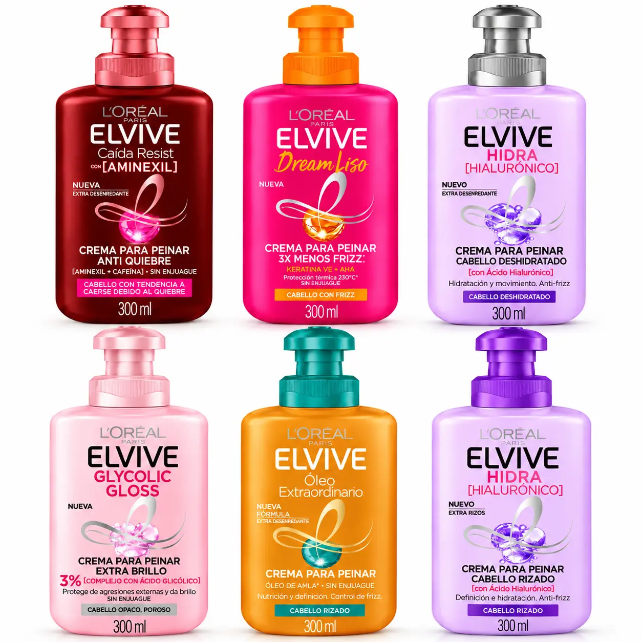 L'Oréal Elvive Hair Cream | | Leave-In Hair Cream for Dry, Damaged & Fragile Hair | Helps Reduce Breakage & Smooth Frizz 300ml (CREMA PARA PEINAR)