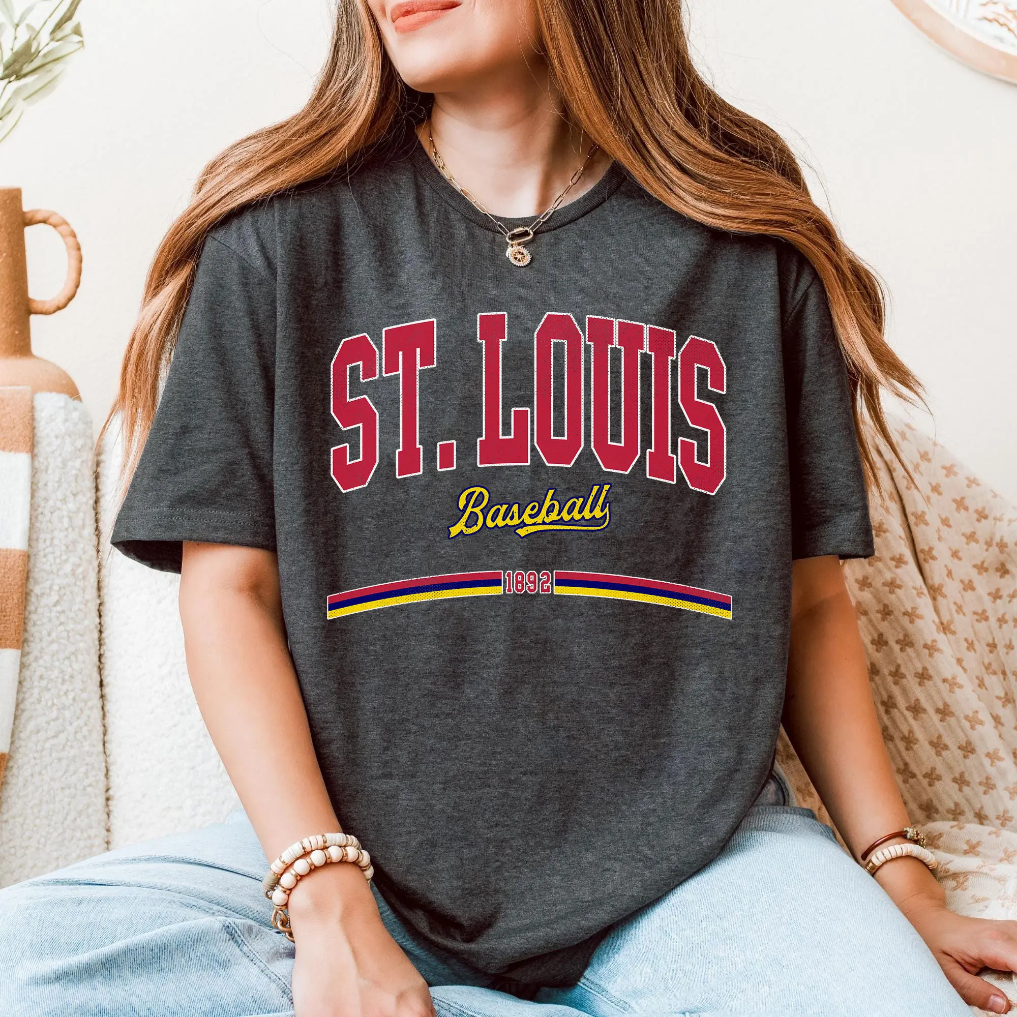 Vintage St. Louis B-ball Sweatshirt, Retro Baseball Tee, St. Louis Shirt