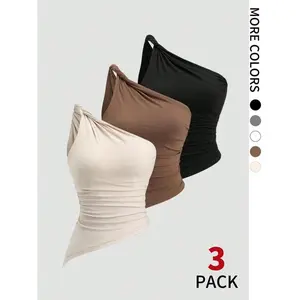 Women’s Solid Color Top, Casual Sleeveless Top for Everyday Wear, Ladies Clothing for Summer GARMENTARY