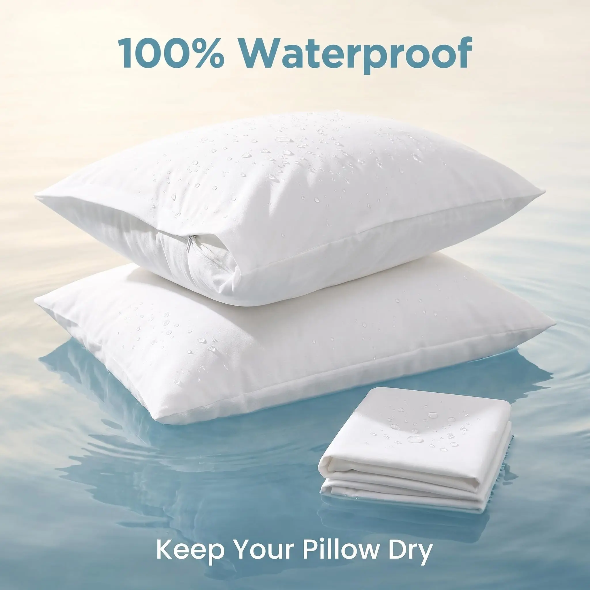 [ Summer Sale Deals ]NTBAY 4-Pack Zippered Waterproof Pillow Protectors - Super Soft & Noiseless Jersey Bed Pillow Covers, Breathable Liquid & Stain Proof Mattress Grade Pillow Shield, Set of 4