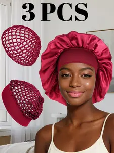 Women's Satin Sleep Cap Hair Protector, Soft Comfortable Design, Night Use, Fashion Headwear for Long Straight & Curly Wigs, Hair Care Cap