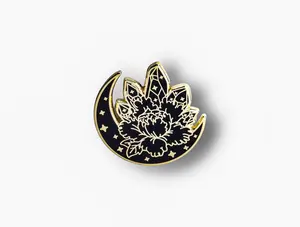 Crystal Moon Peony Pin