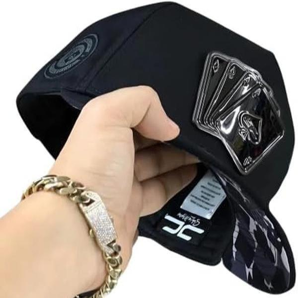 Hats Poker Black Edition Cap, Stylish and Enchanting Poker Hats and Caps for Both Men and Women, Super Magical Ace A Poker Hoods and Hats for Men and Women