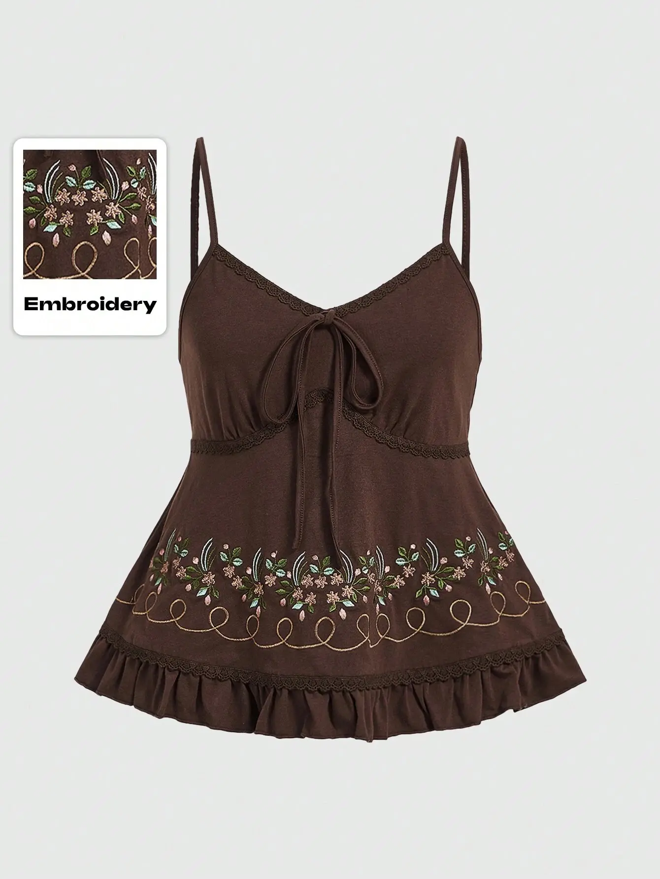 Front Drawstring Camisole Top Summer Fairycore Style Casual Going Out Tank
