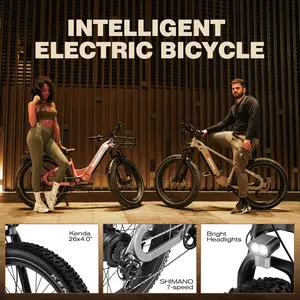New 2000W peak power electric bicycle APP with Qualcomm IoT card chip and 4G communication chip for real-time positioning, 31MPH, 48V19.6AH, 7-speed adjustable 26 inch inflatable tires, ideal choice for urban commuting, off-road fashion enthusiasts