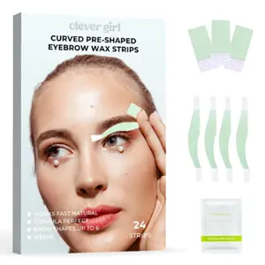Curved Pre-Shaped Eyebrow Wax Strips - Eyebrow Shaped  Wax Strips Kit Fit Wax Strips for All Skin Types for Women