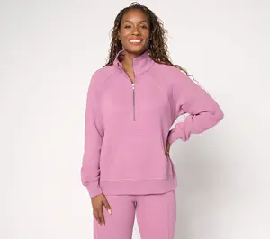 LOGO by Lori Goldstein 1/4 Zip Fleece Sweatshirt