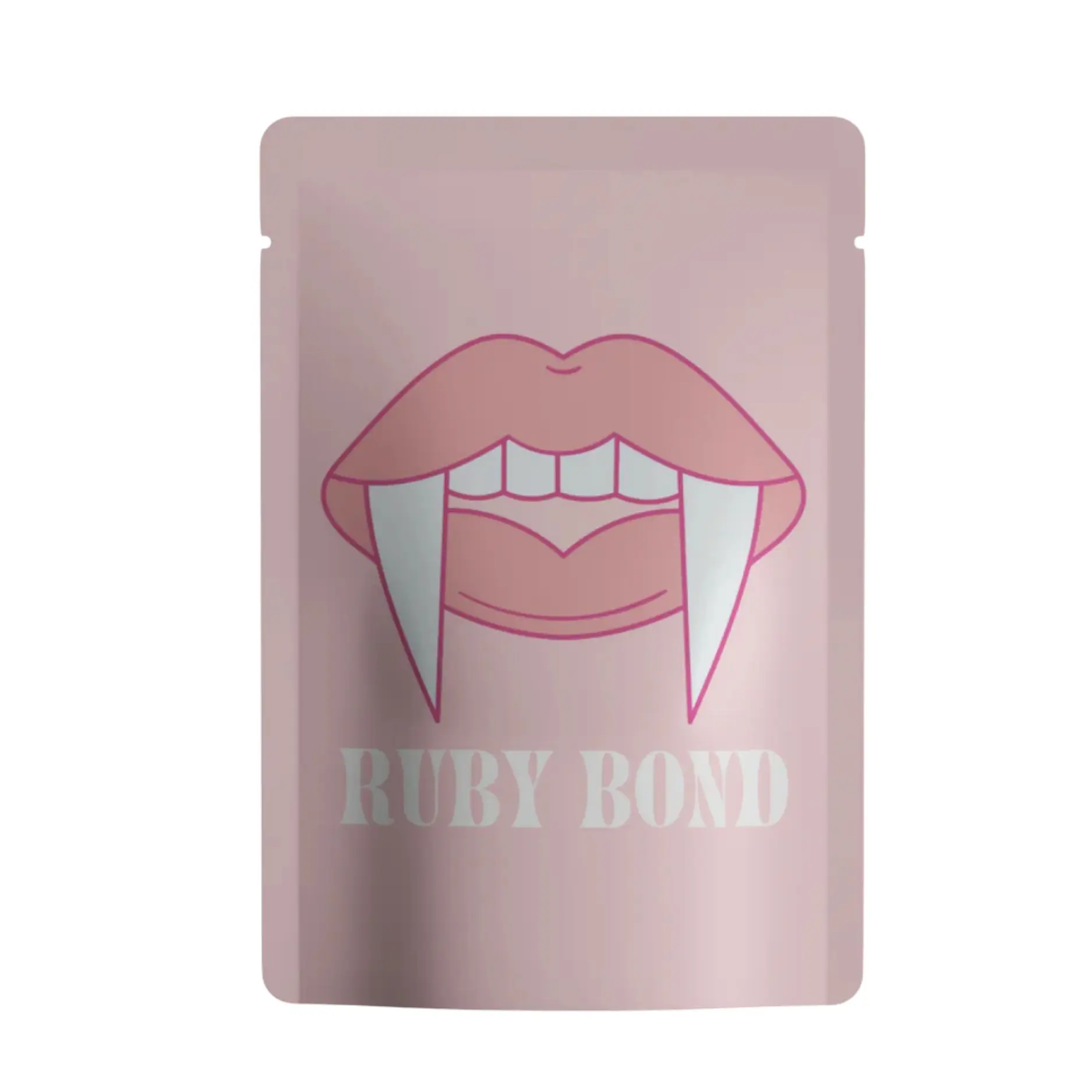 Ruby Bond Vampire Bites Candy Mix Bag Sweet Strawberry Gummy Teeth & Lips Halloween Snack 3 1/4 x 4 1/2 Inches 2 Ounces