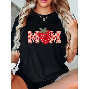 100 Cotton Funny Strawberry Mom Fruit First Birthday Family Matching T Shirt