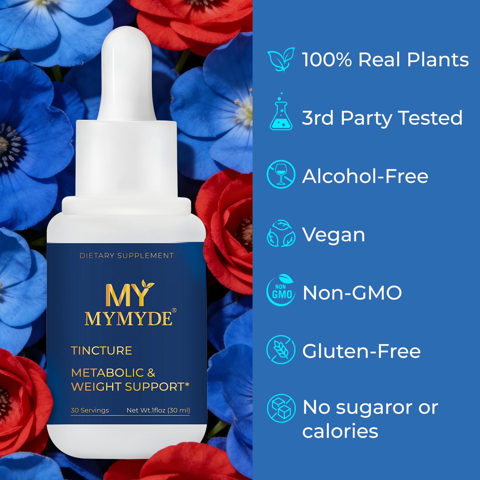 MYMYDEMetabolic Support Liquid Herbal Drops* | Antioxidant Rich, Alcohol-Free, Clinically-Tested, Certified Gluten-Free, PETA Certified Vegan & Cruelty-Free, Third Party Tested, Plant-Based, Made in the USA