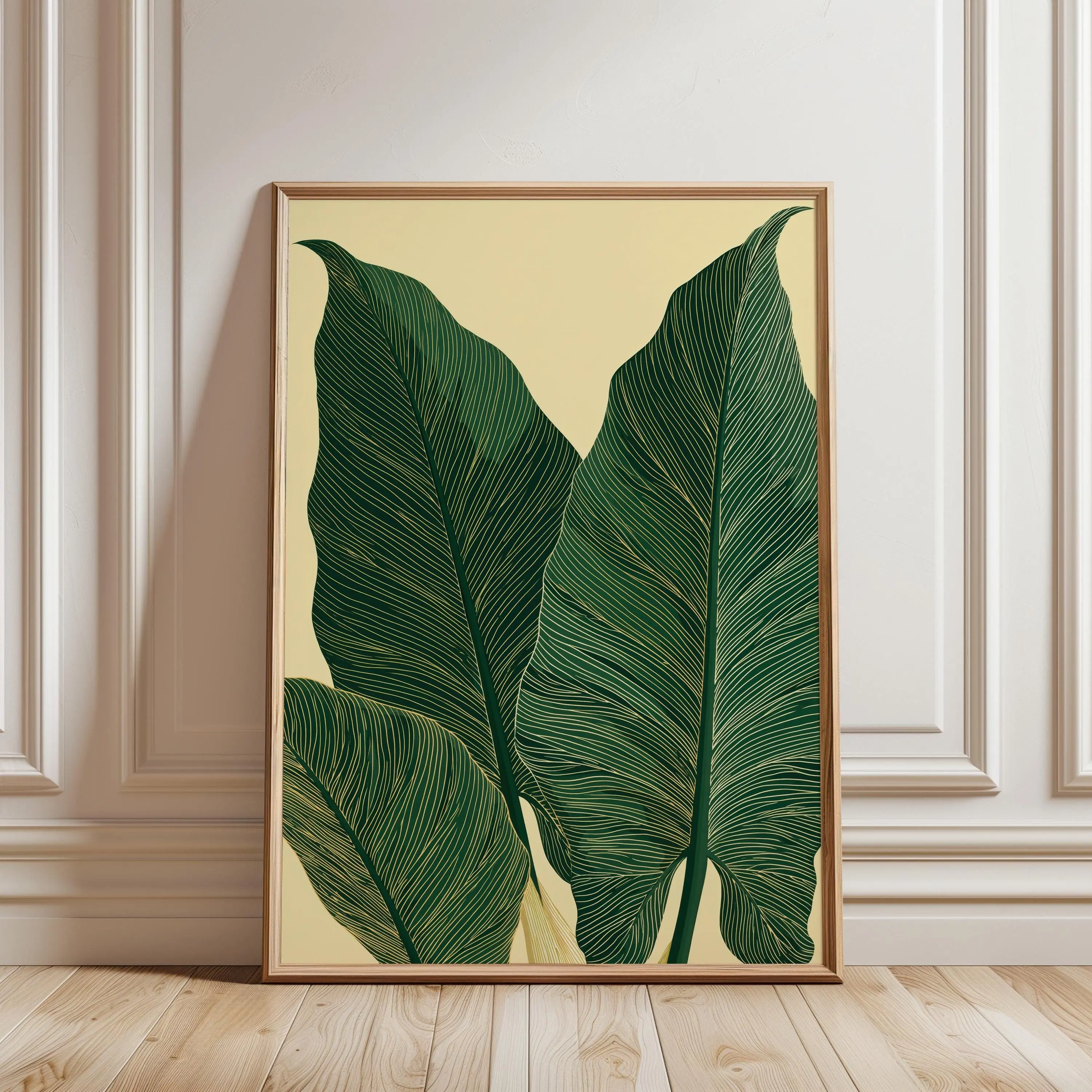 [SALE UP TO 40%] [Unframed] Tropical Large Leaf Botanical Poster, Banana Leaves Wall Art, Green Plant Nature Print