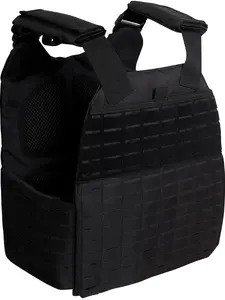 Black Laser Cut MOLLE Plate Carrier Vest