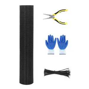 Black Hardware Cloth - 48"x60' 19GA, 1/2"x1/2" Aperture, Galvanized Vinyl Coated Wire Mesh Roll - Heavy Duty Fencing for Chicken Coop, Animal Barriers, Garden, Rabbit, Snake - Incl. Wire