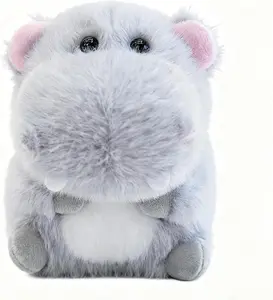 Cute Hippo Stuffed Animal Plush, 5 Inch Small Hippo Plush Toy for Car Dashboard, Office Desk & Home Decor, Soft Lightly Scented Plush Gift
