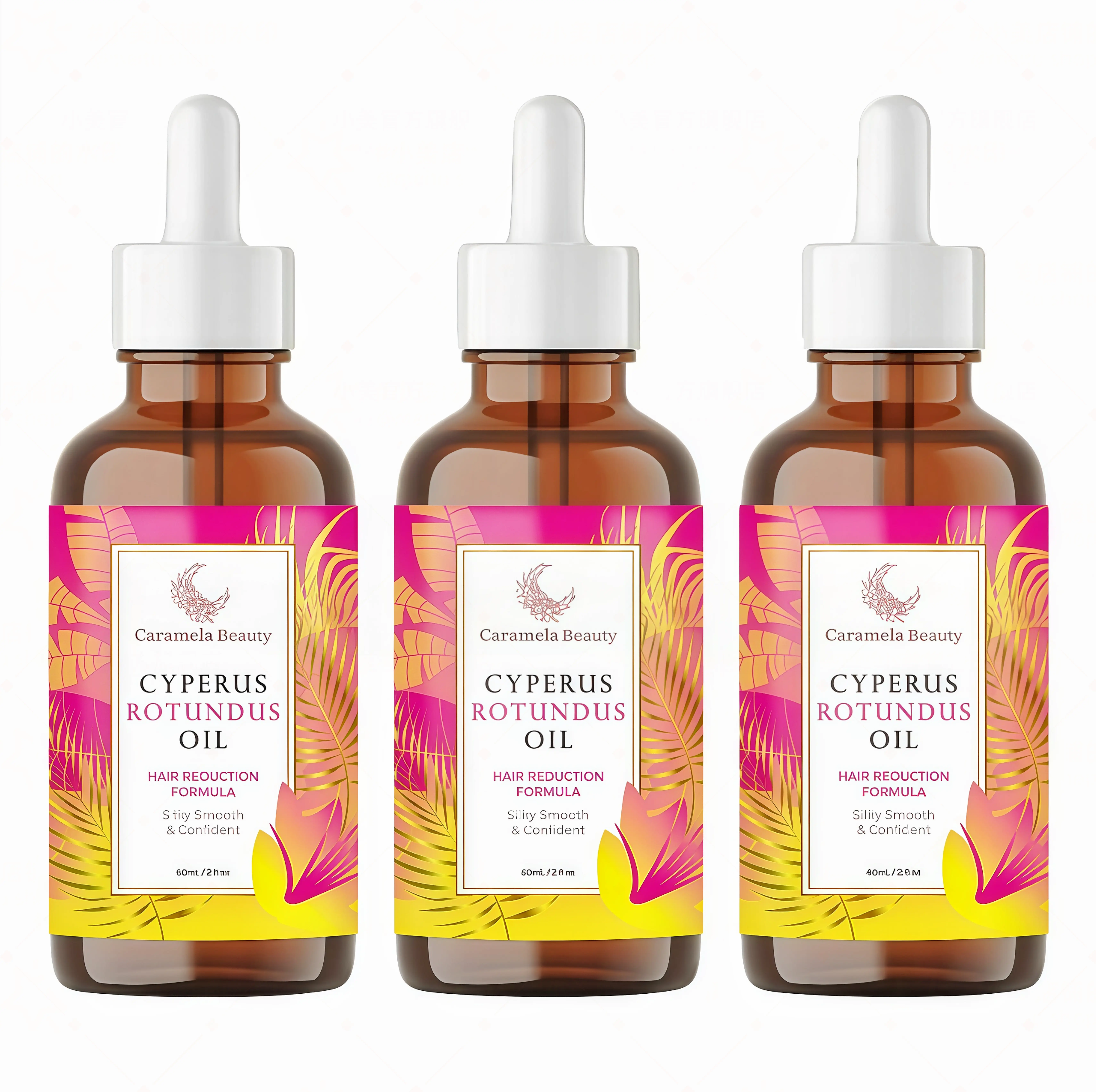 3 Piece Caramela Beauty Cyperus Rotundus Oil for Natural Permanent Hair Reduction SF , Mild and Non-irritating Body Care Wax, Moisturizing & Soothing for Skin Care Depilatory, Unisex Hair Removal Cream oil, Daily Use Cosmetic Gentle Removal