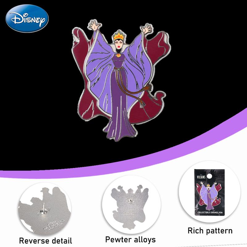 Disney Villains Evil Queen Pin 1PC Official License Collectible Witch Novelty 3D Design Anime Brooch Backpack Decoration Jacket Lapel Anti-Rust Exquisite Alloy Enamel Gift