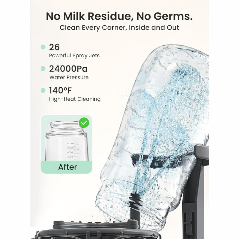 Grownsy Bottle Washer Pro - All in One Machine for Easy Cleaning - Sterilizer and Dryer for Baby Bottles, Pump Parts, and Sippy Cups./b01