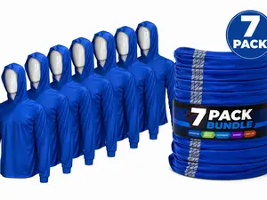 7 SHIRT PACK AND 7 FULL NECK GAITERS OF Hi Visibility ultra light weigh Long sleeve hoodie shirt / polyester birdeye Fabric for quick dry AVAIALBE IN VARIOUS COLORS