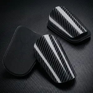 Mini Shin Guards for Soccer, 2 Pairs Carbon Fiber Style Tiny Soccer Shin Guards, Lightweight Low Profile Protective Gear for Match & Training