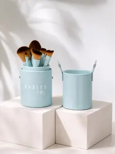 Basics By B Makeup Brush Holder, Compact Protective Case for 10 Brushes, Dust-Proof & Crush-Resistant, Dual-Function as Display Stand, Pretty Pastel Finish