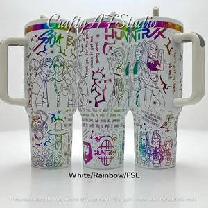 Huntrix KPop Demon Hunters 40oz Laser Engraved tumbler V2, Huntrix, Saja Boys, Gift for your Health