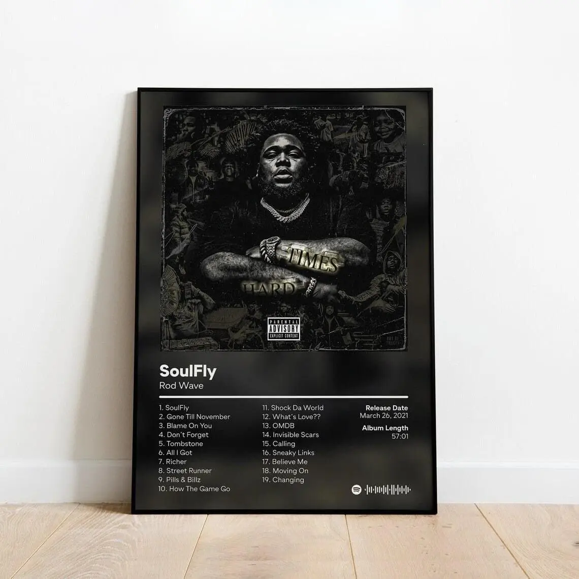 Rod Wave Poster Soulfly Poster Custom Album Print Hip Hop Wall Art Personalized Album Cover Rod Wave Poster Custom Album Poster Gift Ideas, NO FRAME