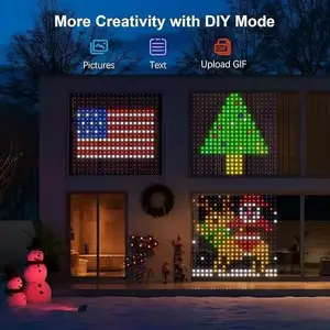 NEXillumi July 4th Smart LED Curtain Lights USB Powered with App & Remote Control for Party Window Wall Garden Camping Photo Background Water Proof Star Set