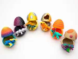 Dino Egg Set – 6 Pack of Flexible Articulated Mini Dinosaurs in Eggs | Fun Fidget Gift