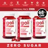 3 Bottles of Goli Zero Sugar World's First Apple Cider Vinegar Gummies - Vitamin B12, Probiotics to Address Bloating. Vegan, Plant Based, Non-GMO, Gluten-Free & Gelatin-Free