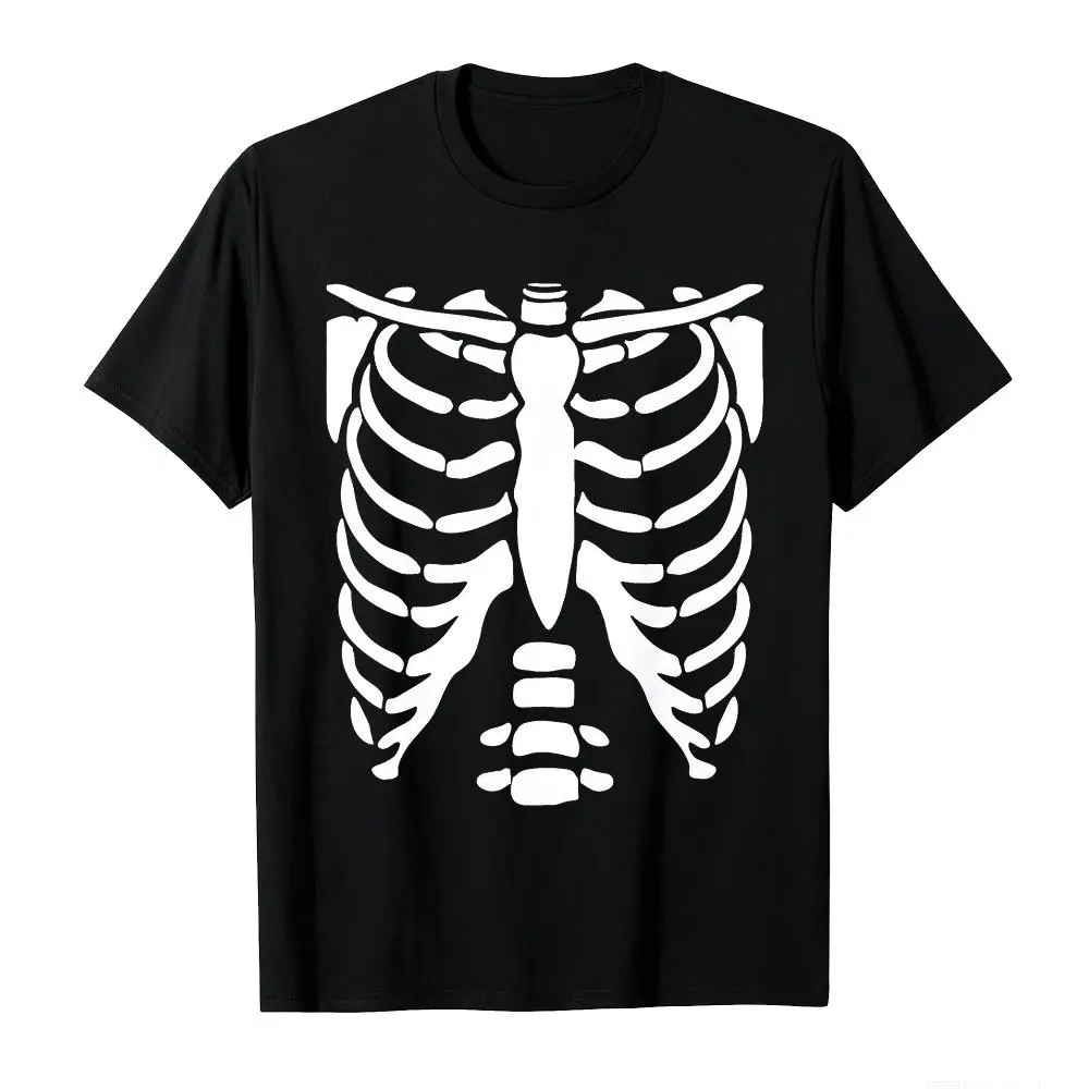 Men's & Women's Matching Couple Skeleton Ribcage T-Shirts, Cotton Crew Neck Short-Sleeve Loose Fit Bone Print Red Heart Graphic Halloween Outfit Sets, Short Sleeves