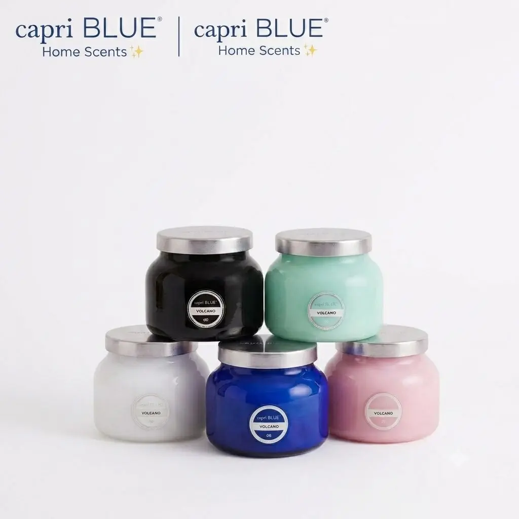 Capri Blue Volcano Scented Candles - Luxury Glass Jar Candles for Home Scented with Tropical Fruit & Sugared Citrus - Soy Wax Blend - Capri Blue Volcano Decor Pink - Ornaments