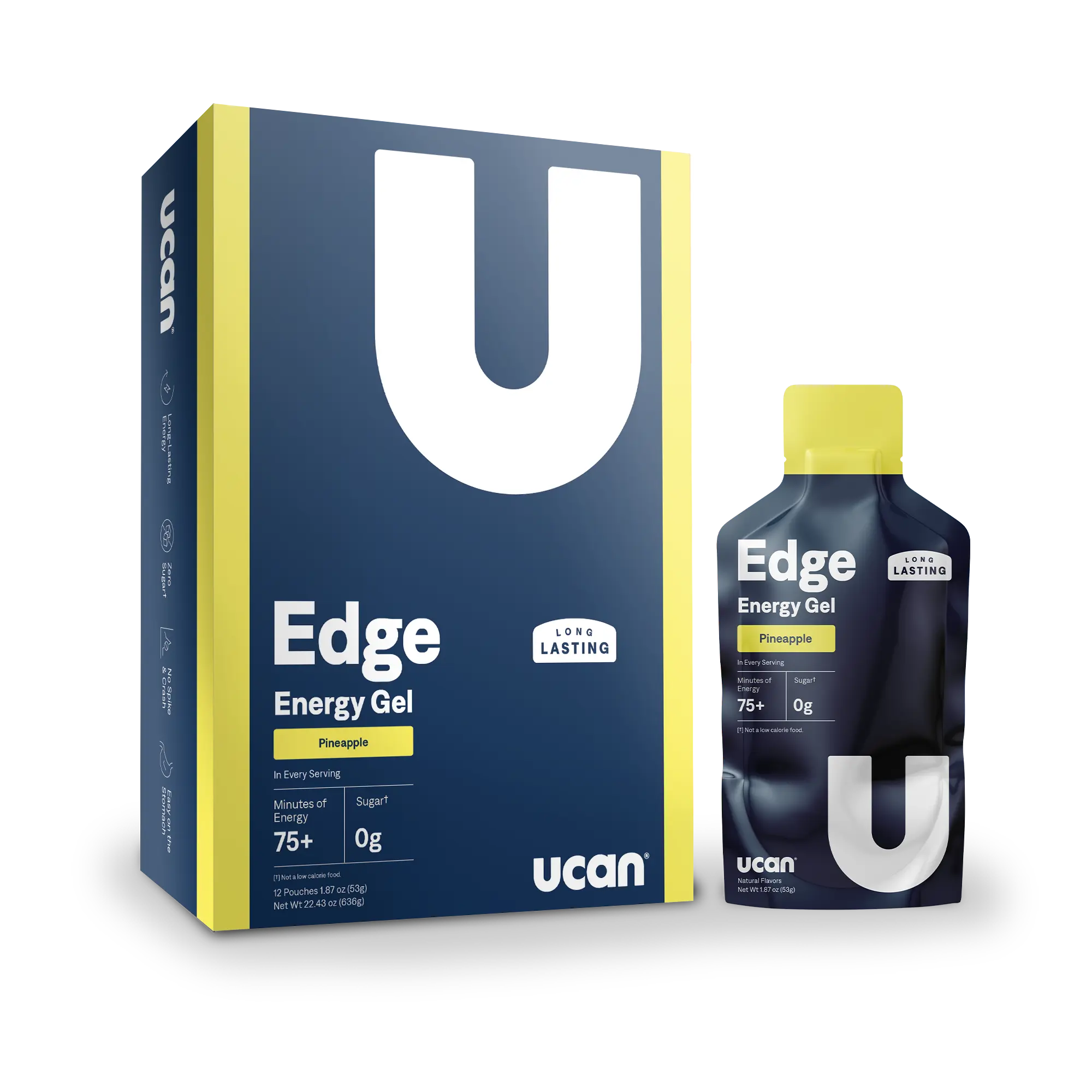 UCAN Pineapple Energy Gel - 12 Gels, Crash-Free Energy, Zero Sugar, Easy on the Stomach
