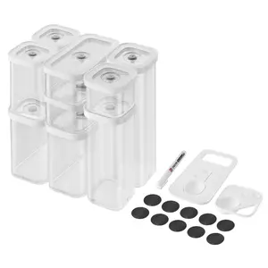 ZWILLING Fresh & Save Cube Box Set, 12-pc, Plastic, Airtight Dry Food Storage Container, Small & Medium Cube Set