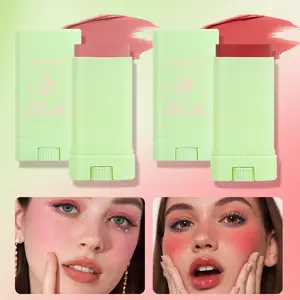 2pcs Cream Blush Stick, Silky Blendable Formula, Multi-Purpose Lip & Cheek & Eyeshadow, Long-Lasting Waterproof, Buildable Natural Glow