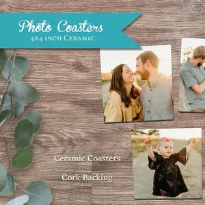 Personalized Coasters Custom Ceramic Photo Coasters 4x4 Inch with Cork Backing Customized Gift for Any Occasion