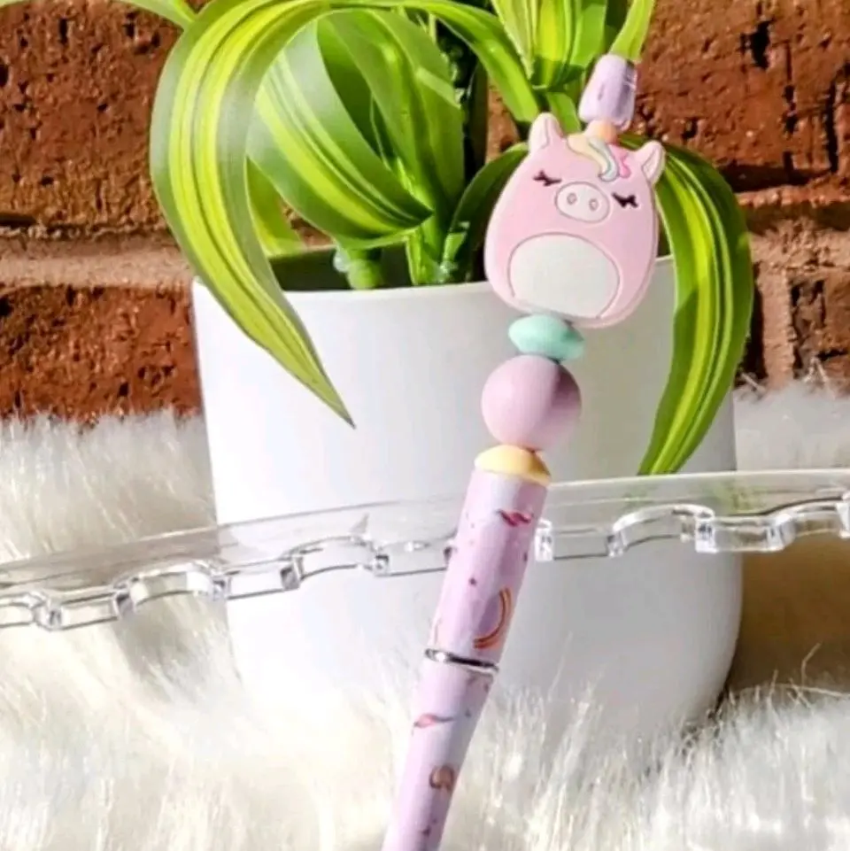 Unicorn Squishmallow Beaded Pen With Refill